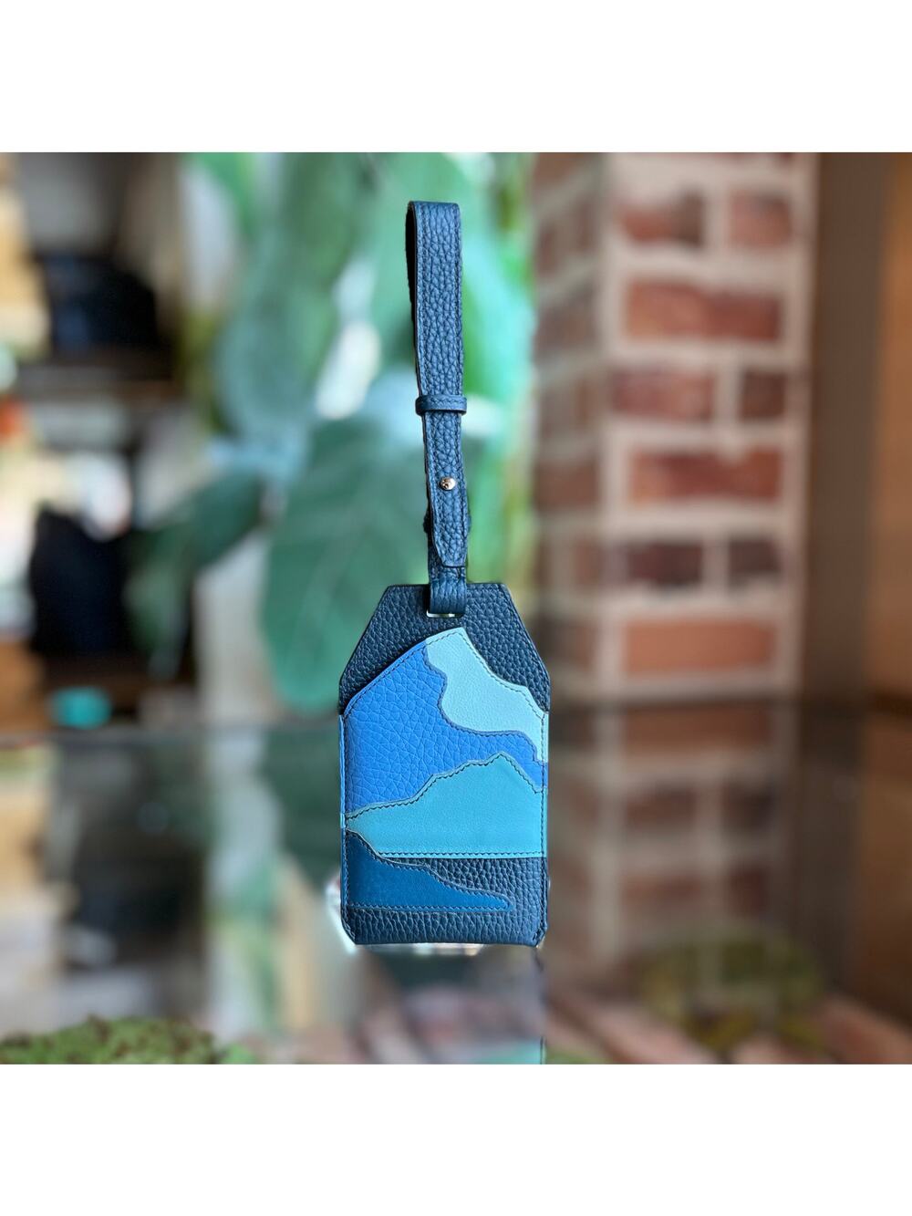 HERMÈS Endless Road Bleu de Prusse Togo,  Calfskin Leather Luggage Tag